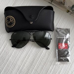 Ray-Ban “Shooter” Black Aviator Sunglasses